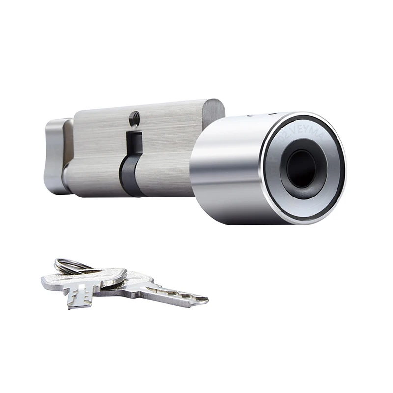 Smart Electronic Fingerprint EU Cylinder Door Lock For Indoor Wooden Metal Door