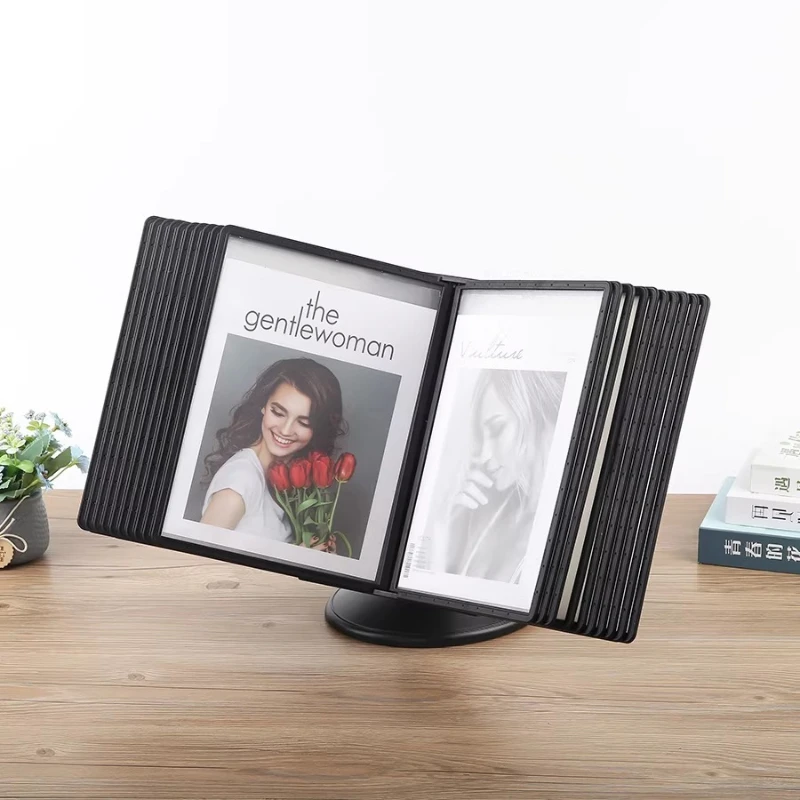 A4 Multi-Page Recipe Stand, Foldable Menu Holder for Restaurant, Cafe & Kitchen, Desktop Price Display with Binder