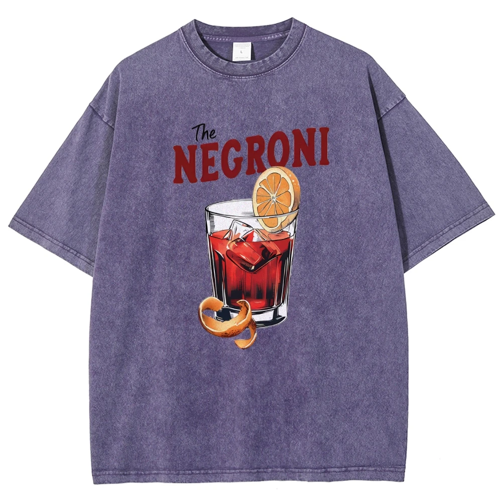 

Мужская или женская футболка унисекс THE NEGRONI, подарок на коктейльную тематику, изготовлен из органического хлопка, повседневная футболка для вечеринок