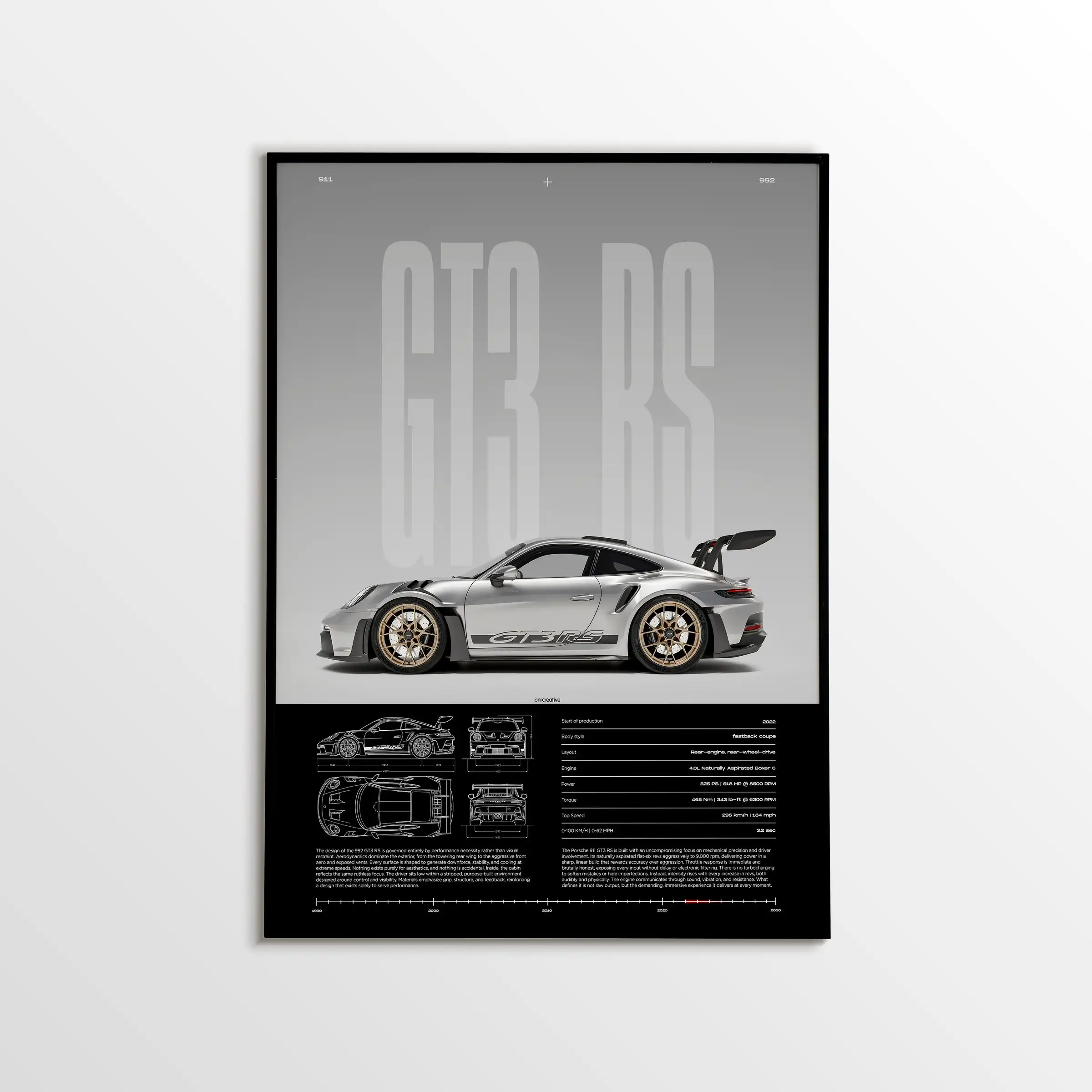 Minimalist 911 Turbo GT3-RS GT4 RS Hyper Car Sports Car Supercar Poster Canvas Painting Motosport Wall Art Pictures Home Decor