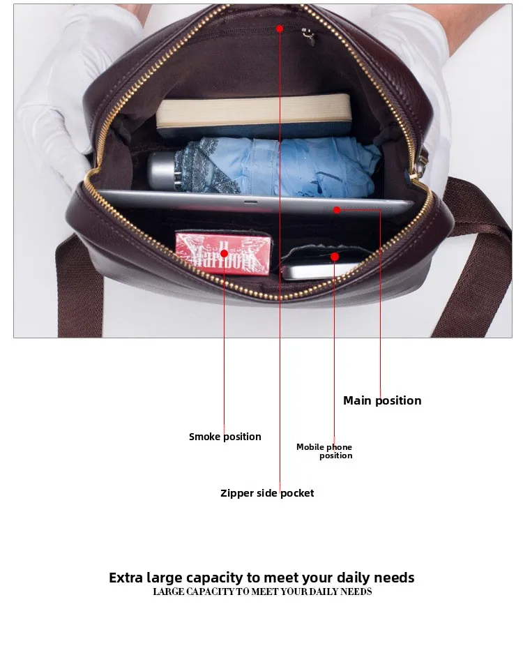 New Men's Single Shoulder Business Crossbody Bag Casual Solid Color Vertical POLO Men's Single Shoulder Back