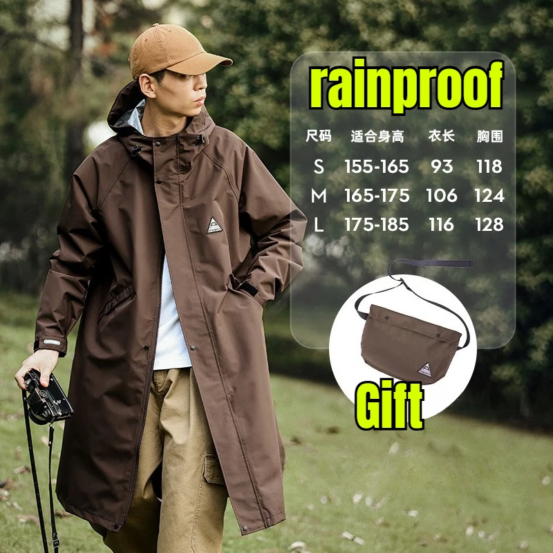 

Long Outdoor Raincoat Waterproof Women Men Rain Poncho Thick Camping Running Hiking Rain Coat Durable Rainwear Windbreaker