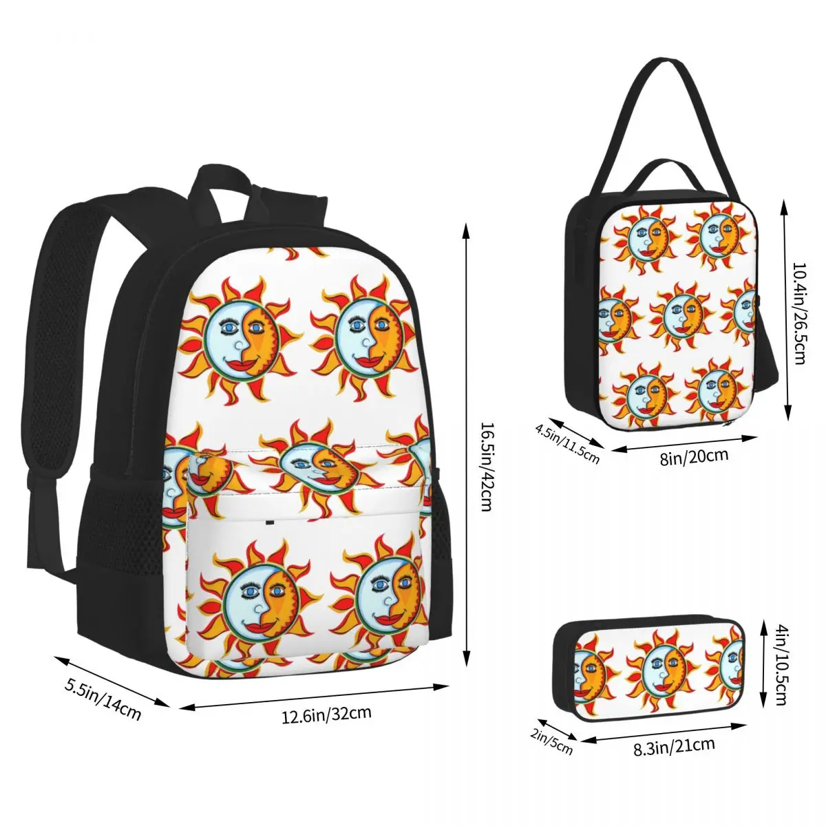 Jovanotti Backpacks Boys Girls Bookbag School Bags Children Rucksack Lunch Bag Pen Bag Three-Piece Set