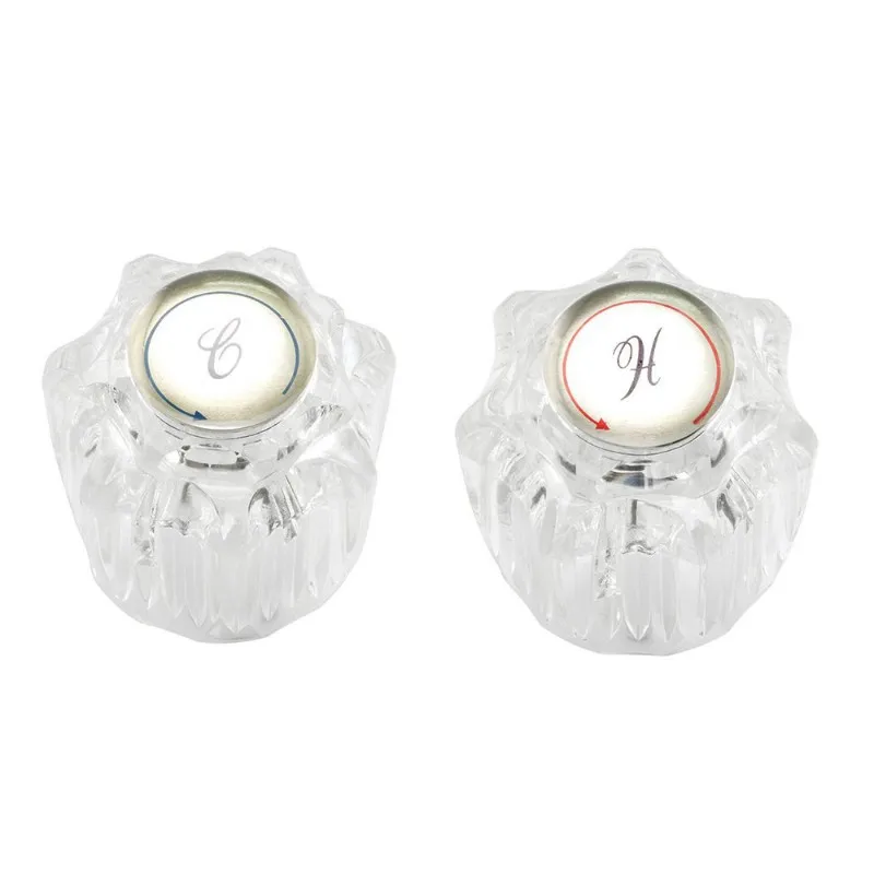 

YANA50I Faucet Handle Replacement Kit 1 Pair Clear Acrylic Knobs Screws For Delta Delex Peerless Faucets