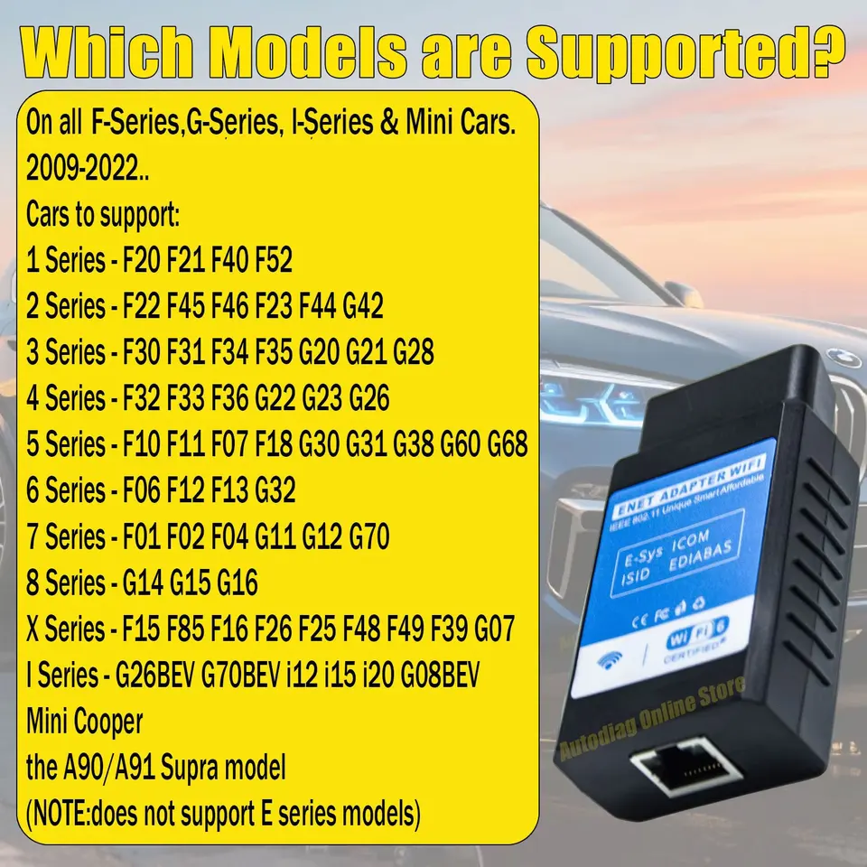 ENET WIFI Adapter for F/G Series OBD2 Ethernet Coding Connector