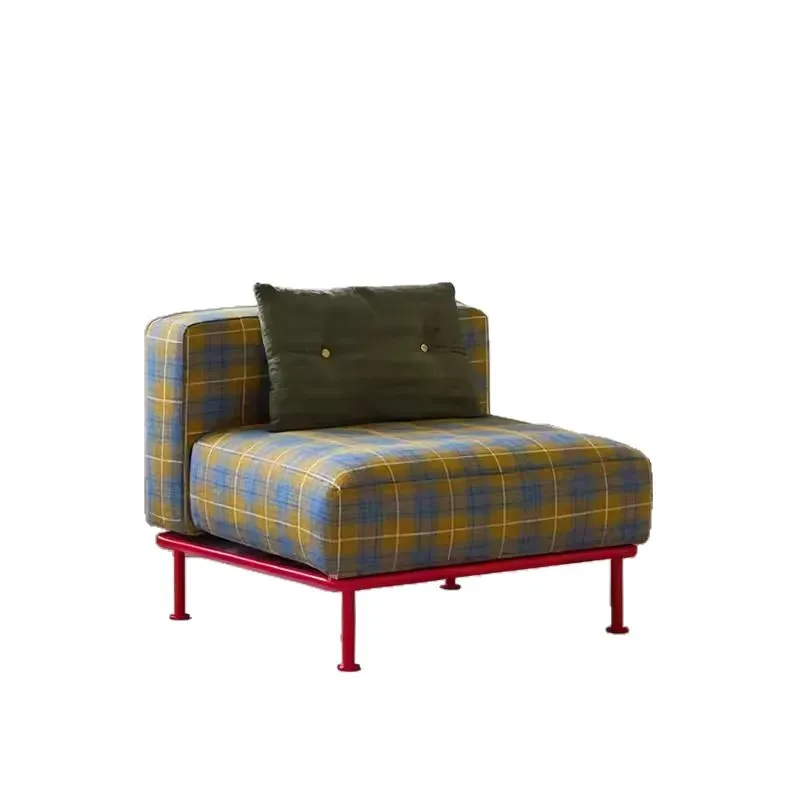 French vintage fabric sofa living room home small apartment designer wabi-sabi style dopamine inline module sofa