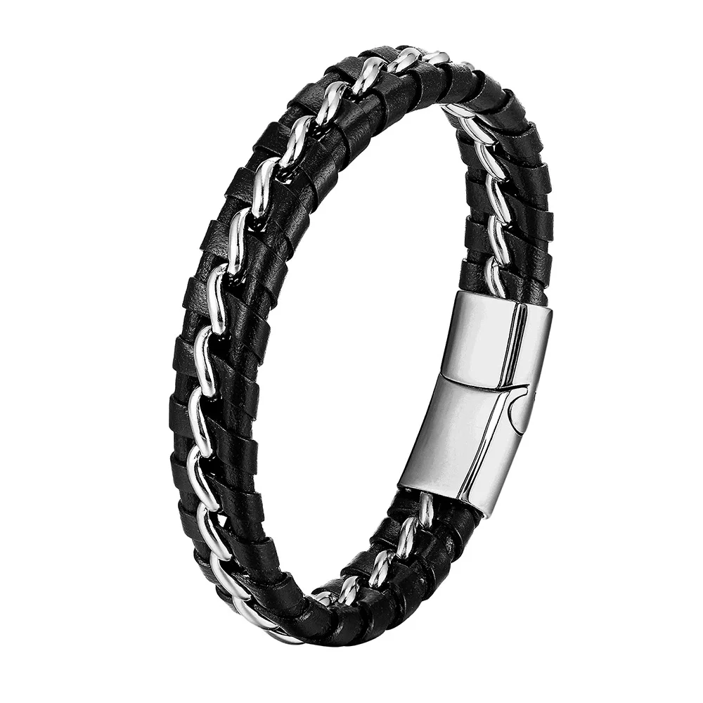 Fashion Multilayer Leather Bracelet Viking Leather Bracelets for Men Braided Bangles Punk Jewelry Homme Accessories