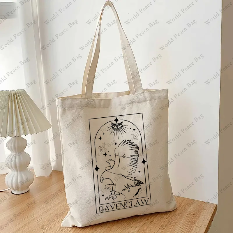 1 pc Ravenclaw  pattern  Women\'s Reusable Shopping Bag, Best Gift For her, Trendy Folding Shoulder Bag  ravenclaw fan gift