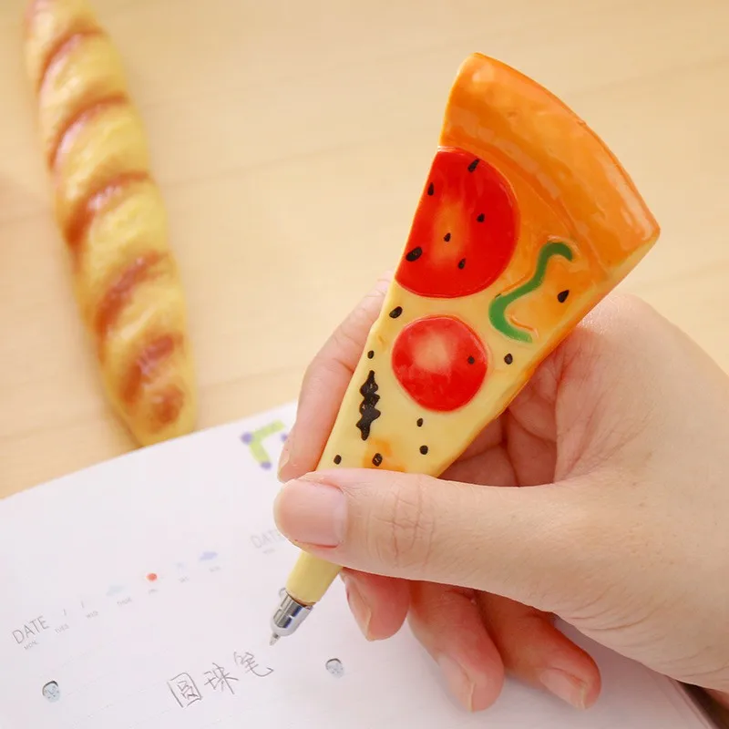 Lytwtw's-Kawaii Pizza Hot Dog Bread Stationery Creative Ballpoint Pen Office and School Supplies Cute 1 Piece