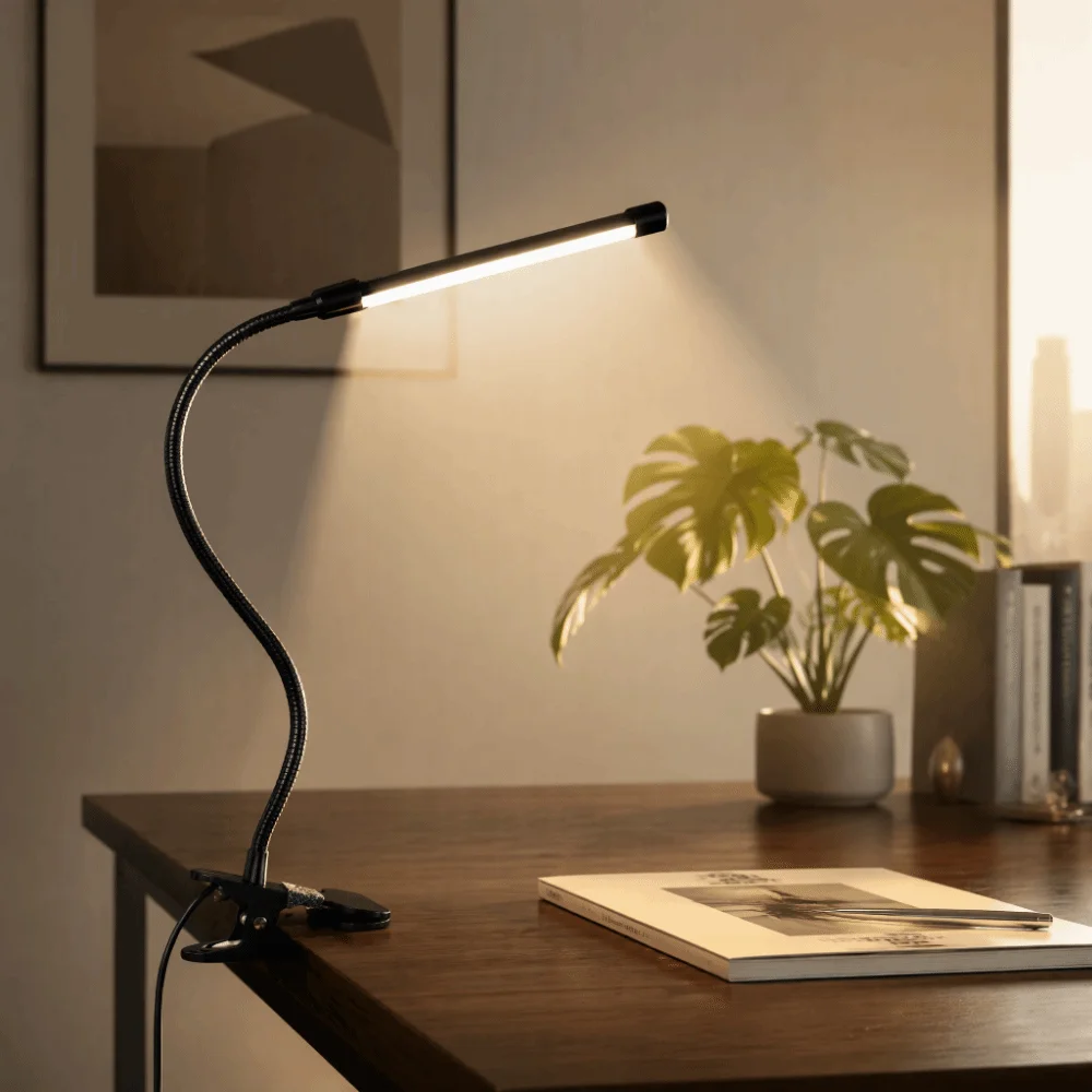 Multi-Purpose Dimmable Clip On Desk Lamp Eye-Caring Eye Protection LED Desk Lamp Adjustable USB Powered Reading Light Dormitory