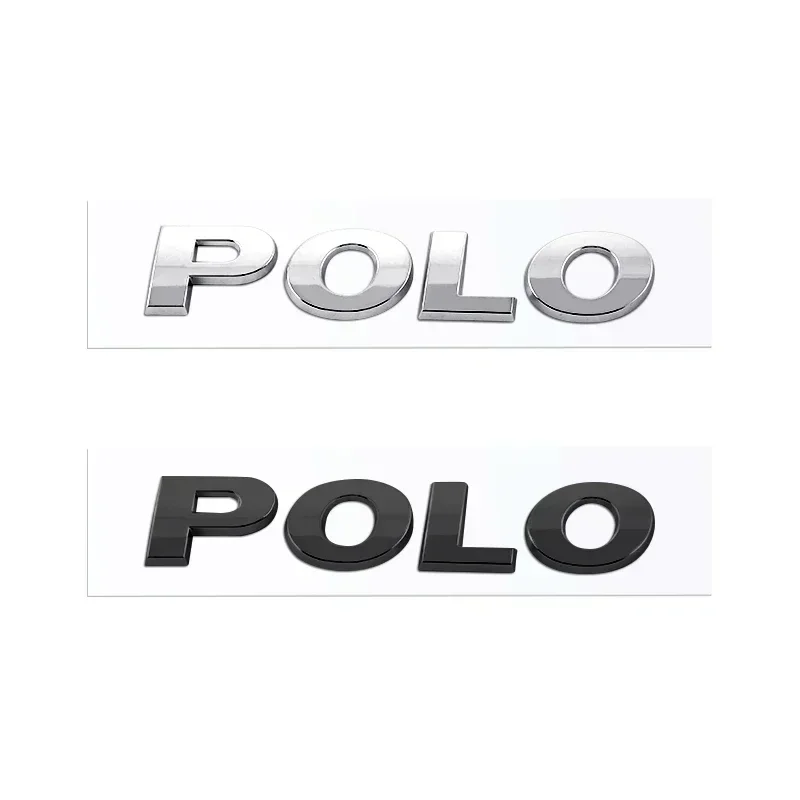 Black Silver Chrome 3D ABS POLO Rear Trunk Sticker Car Styling Auto Body Side Fender Badge Letters Emblem Labeling Logo Decal