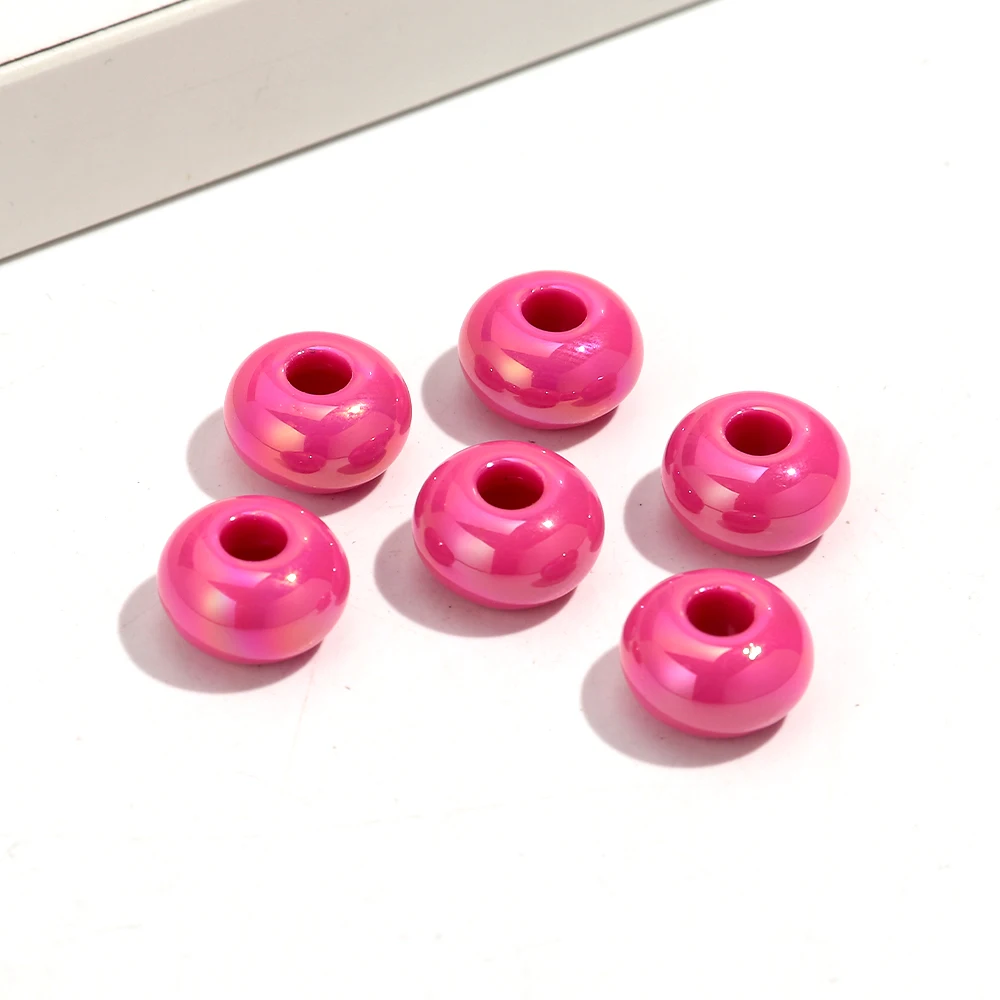 20 stks 14mm AB Effen Kleurrijke Hars Acryl Abacus Losse Spacer Kralen voor Sieraden Maken DIY Armband Ketting Decor accessoires
