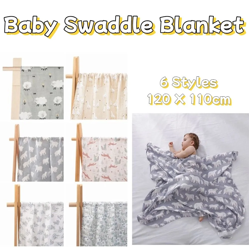 

Soft Baby Swaddle Blanket Cotton Cartoon Print Baby Wrap Sleeping Bag Hypoallergenic Cozy Baby Stroller Cover Boys Girls