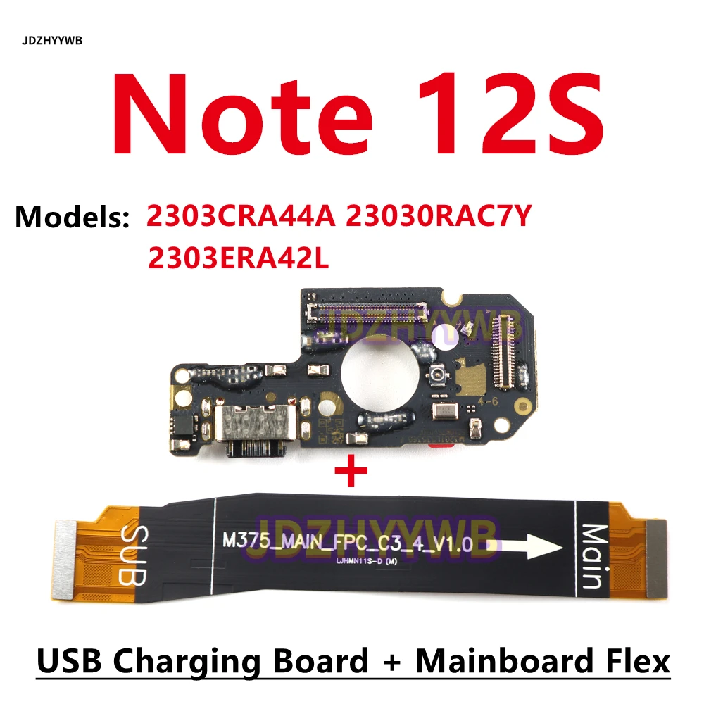 

USB Port Charger Dock Plug Connector Charging Board Main Motherboard Flex Cable Microphone Board For Xiaomi Redmi Note 12S