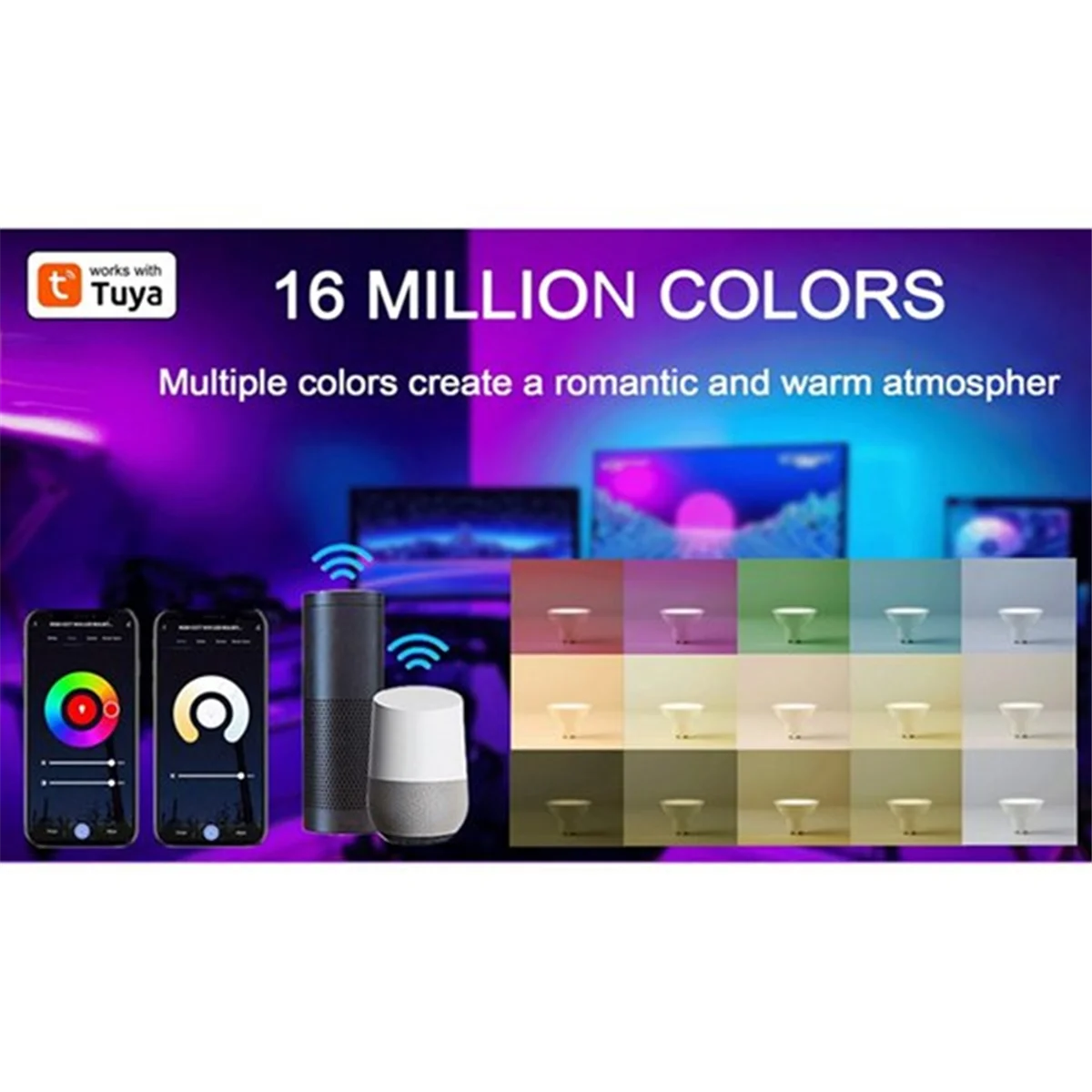 2025 + 10 قطعة Tuya WiFi GU10 الذكية LED ضوء لمبة عكس الضوء 6 واط 220 فولت الحياة الذكية App التحكم الأضواء لمبة يعمل مع