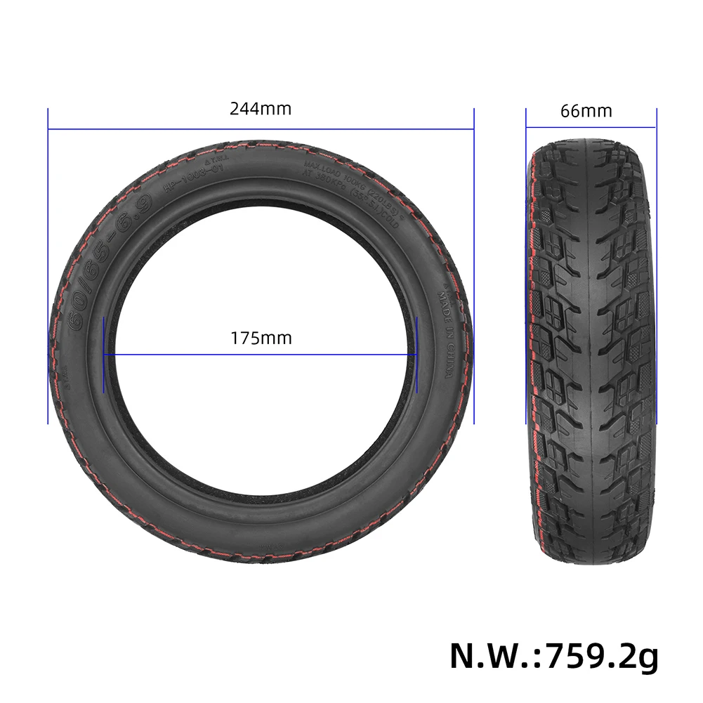 10inch 60/65-6.9 Vacuum Gel Tire Self-healing For Ninebot Max Electric Scooter Kickscooter Tubeless Tyre Part 60/65-6.9 Parts