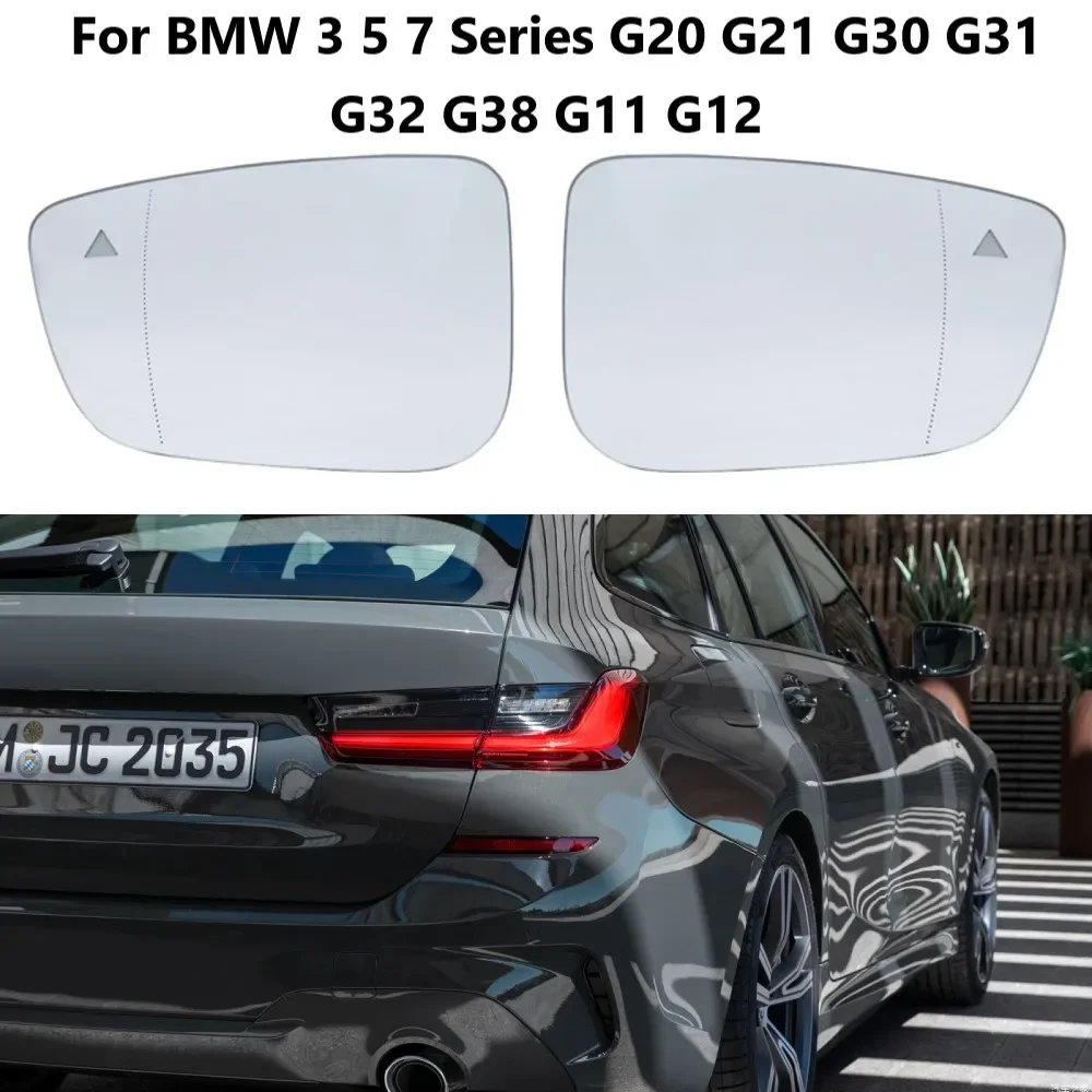 Car Heated Blind Spot Warning Wing Rear Mirror Glass For BMW 3 Series G20 G21 5 Series G30 G31 G32 G38 7 Series G11 G12