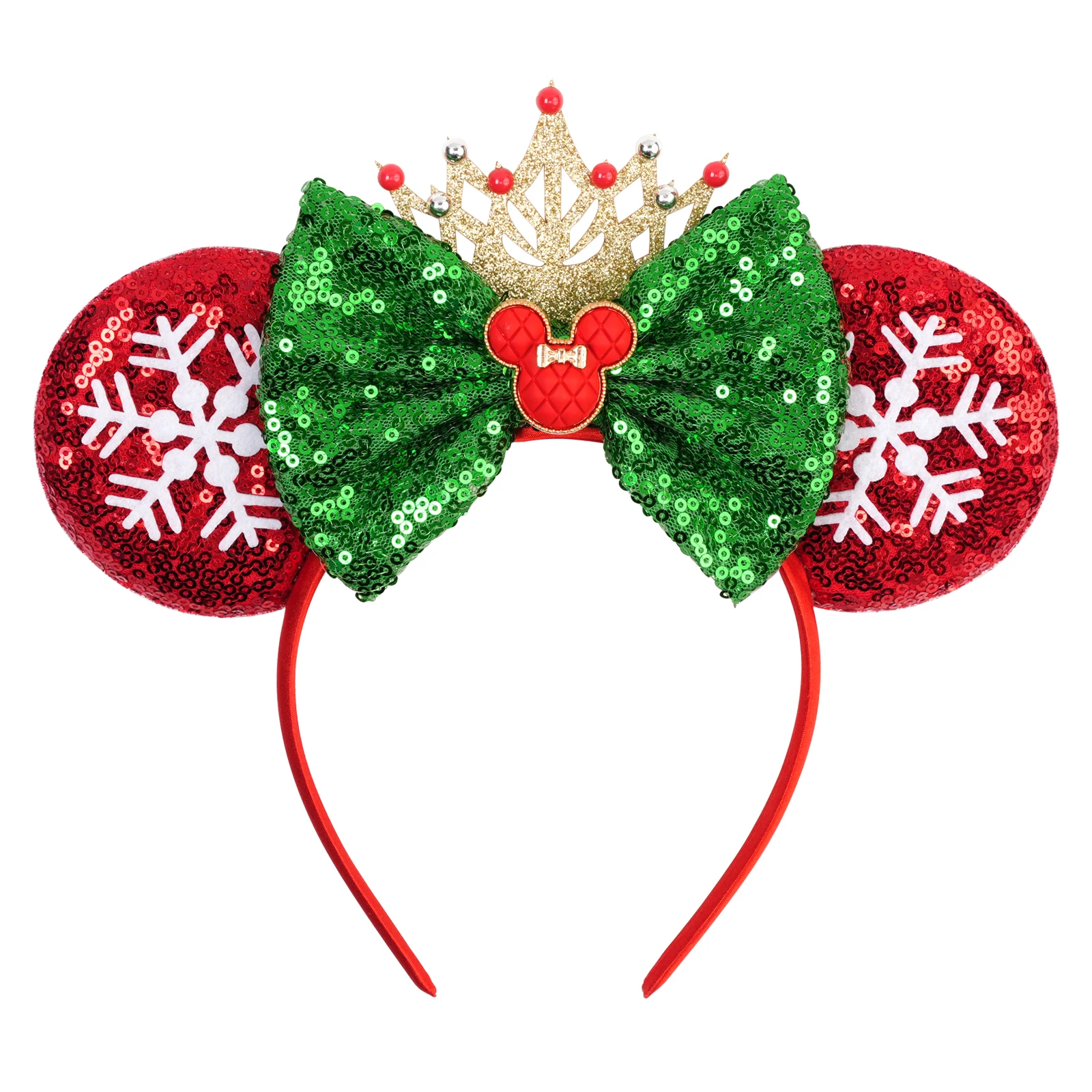 Weihnachten Mickey Mouse Ohren Stirnbänder Frauen Festival Party Cartoon Stirnband für Mädchen Kinder Pailletten Schleife Haarband Haarschmuck