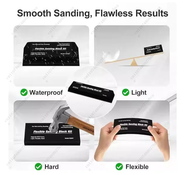 Sand Block Kit for Woodworking Car Body V7pc Flexible Ea Foam 70789 Hit S Block Wet Automatic Sand Sleeve