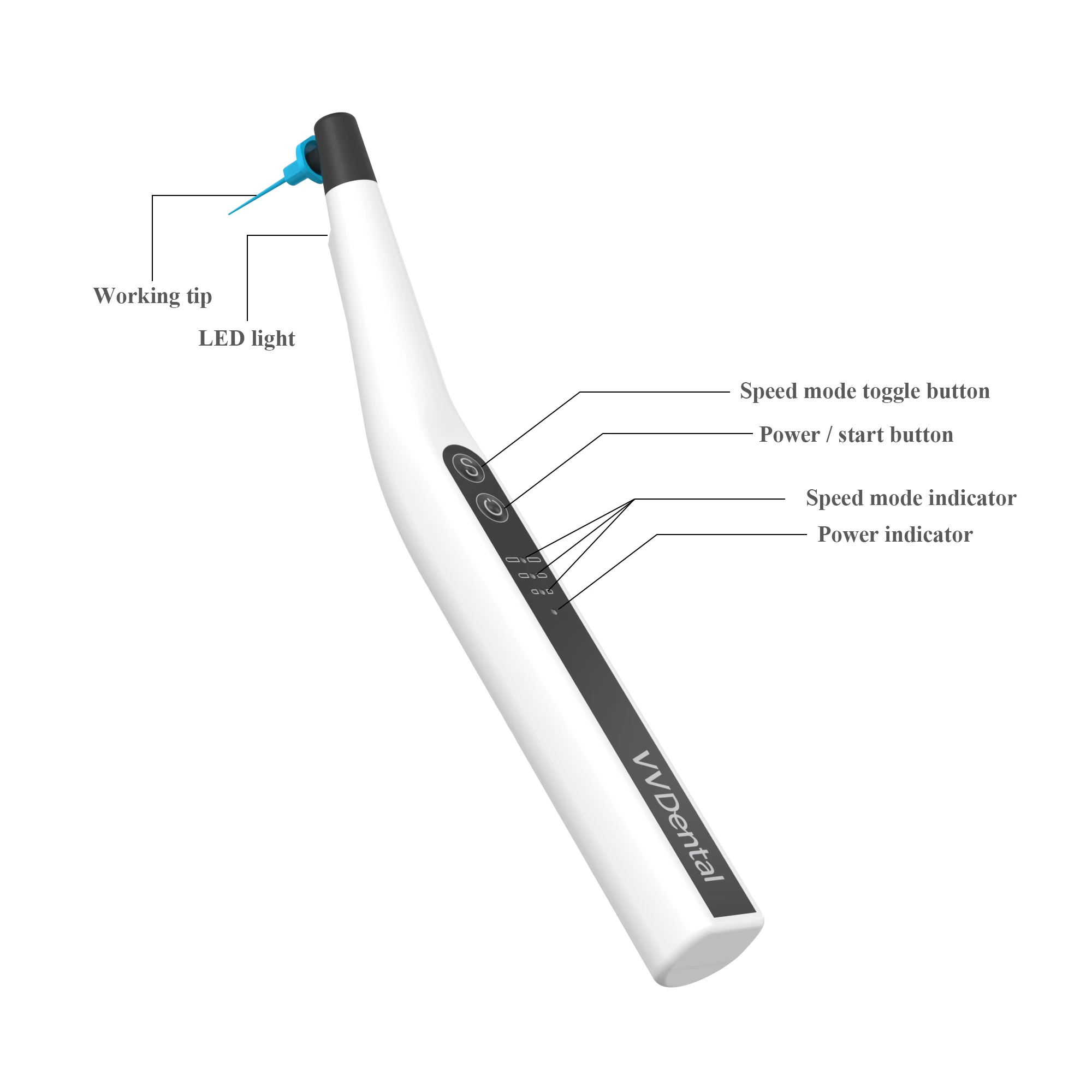 VVD​ental Oral LED Sonic Irrigator with 60 Endo Files for Root Canal Treatment Dental Endodontic Cleaning Rinsing Tools