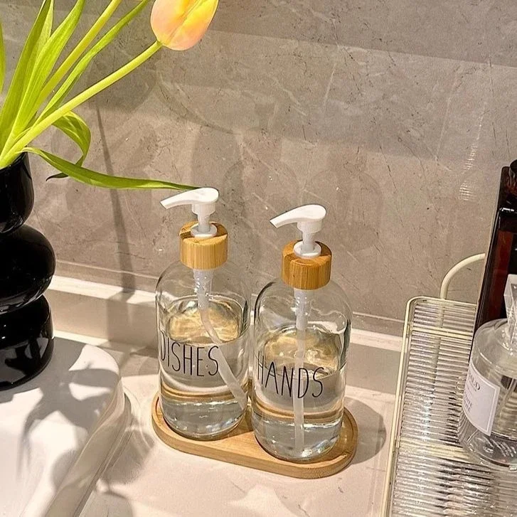 Modern Soap Dispenser Large Capacity Shower Gel Liquid Shampoo Soap Dispenser Press Bottle Bathroom Kitchen Travel Storage