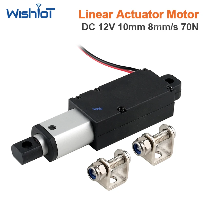 

DC 12V Small Linear Actuator Stroke 10mm-8mm/s-12V-70N Electric Motor For Cabinets Window Opener Robitcs With Free Bracket