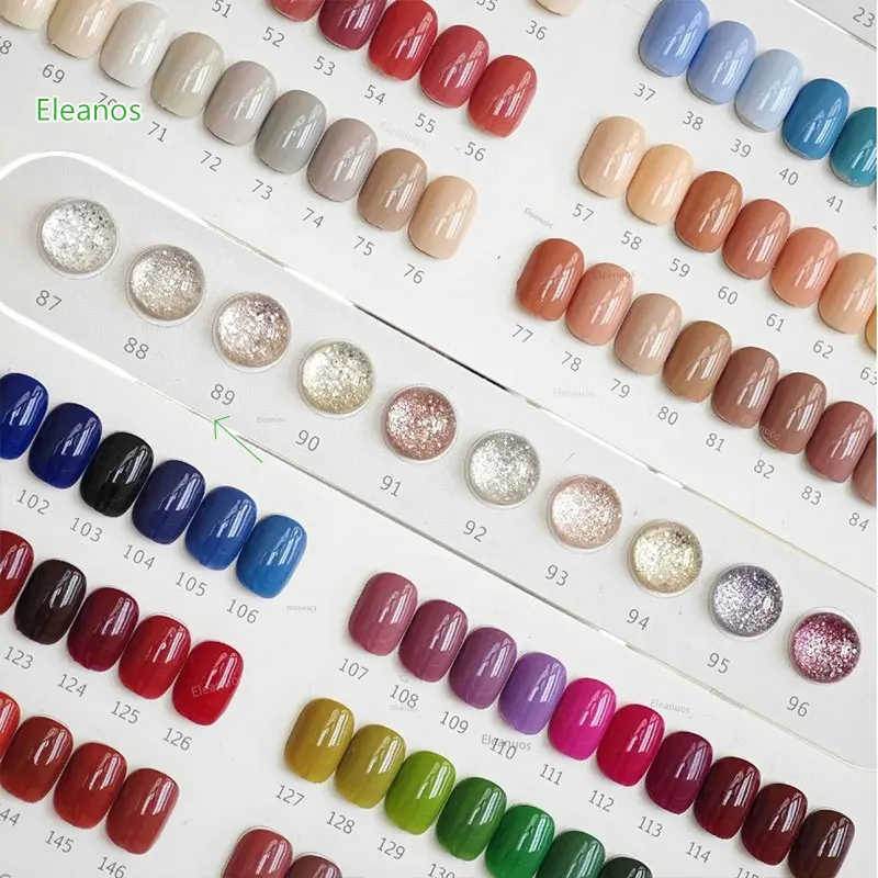Eleanuos 156 cores conjunto de gel de unhas multicolorido novo profissional venda quente moda arte de unhas gel uv não tóxico salão de beleza atacado