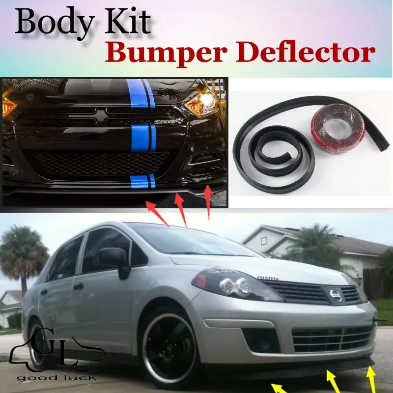 Bumper Lip Deflector Lips For Nissan Tiida Versa  For Dodge Trazo Front Spoiler Skirt For TopGear Friends tuning / Body Kit Wing