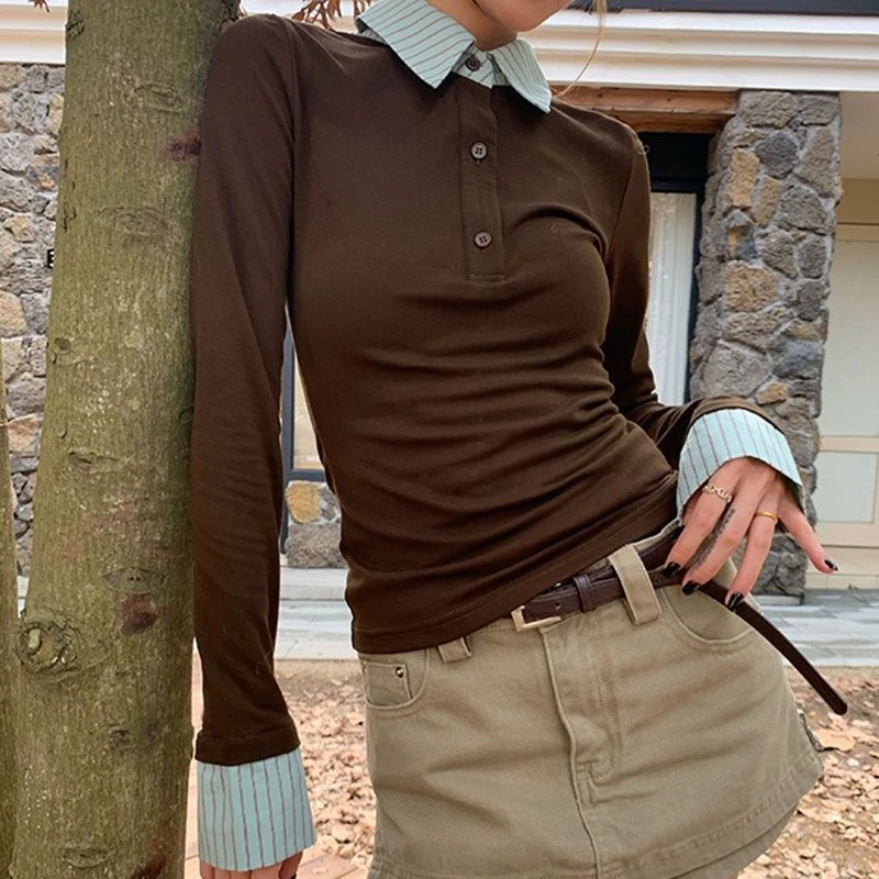 

Design Sense Top New Autumn Winter Pure Cotton Short Sleeve T-Shirt for Women Pure Desire Slimming Loose Fitting Hot Sale