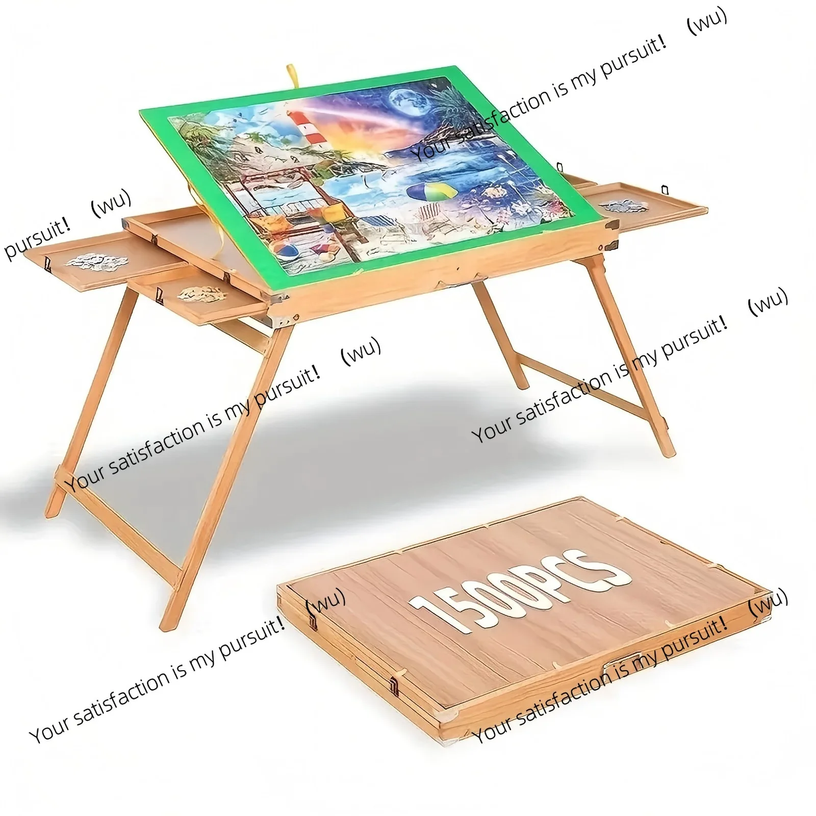 

Деревянный вертикальный стол-головоломка, четыре перетяжки, 1500 деталей, удобный стол для сортировки головоломок для взрослых