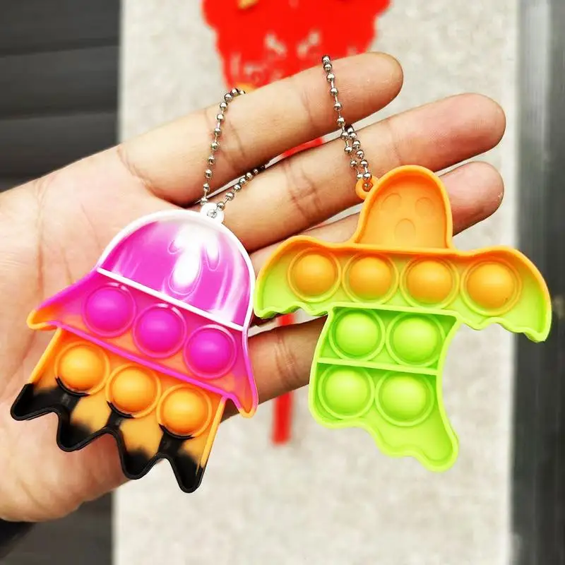 Bag Pendant Keychain 6X Squeeze Fidget Toy Adults Keyring Halloween Theme Keyring Pendant For Backpacks Shoulder Bags Purse