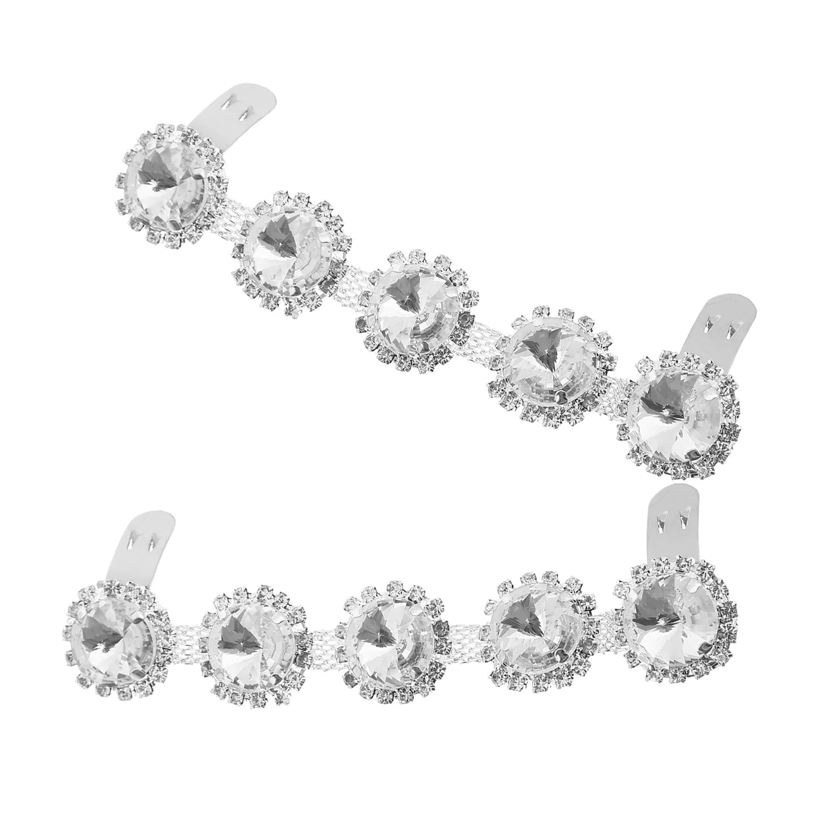 

1 Pair Crystal Decorative Buckle Shimmering Shoe Clips For Heels Silver Sparkly Women Bling Charm Diy Sandals Decoration Wedding