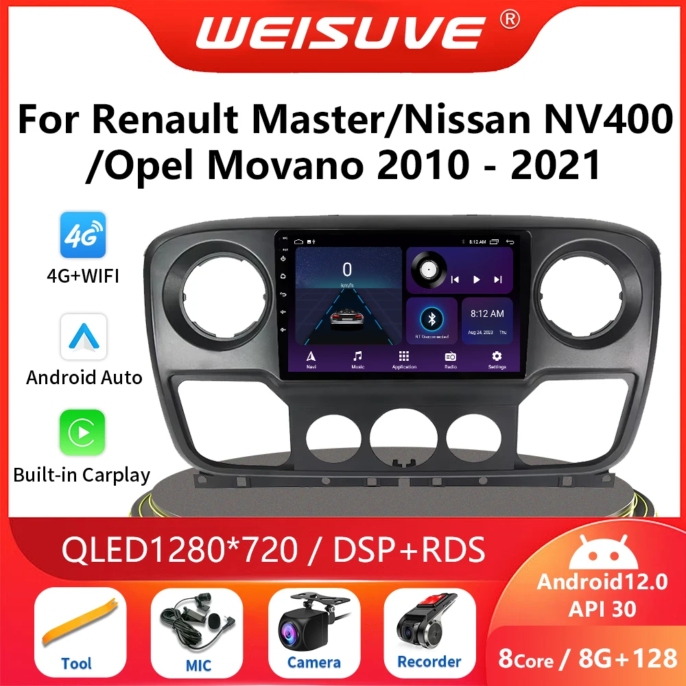 

Android 13 For Renault Master Nissan NV400 Opel Movano 2010 - 2021 Car Navigation Touch Screen Multimedia Player Head Unit GPS