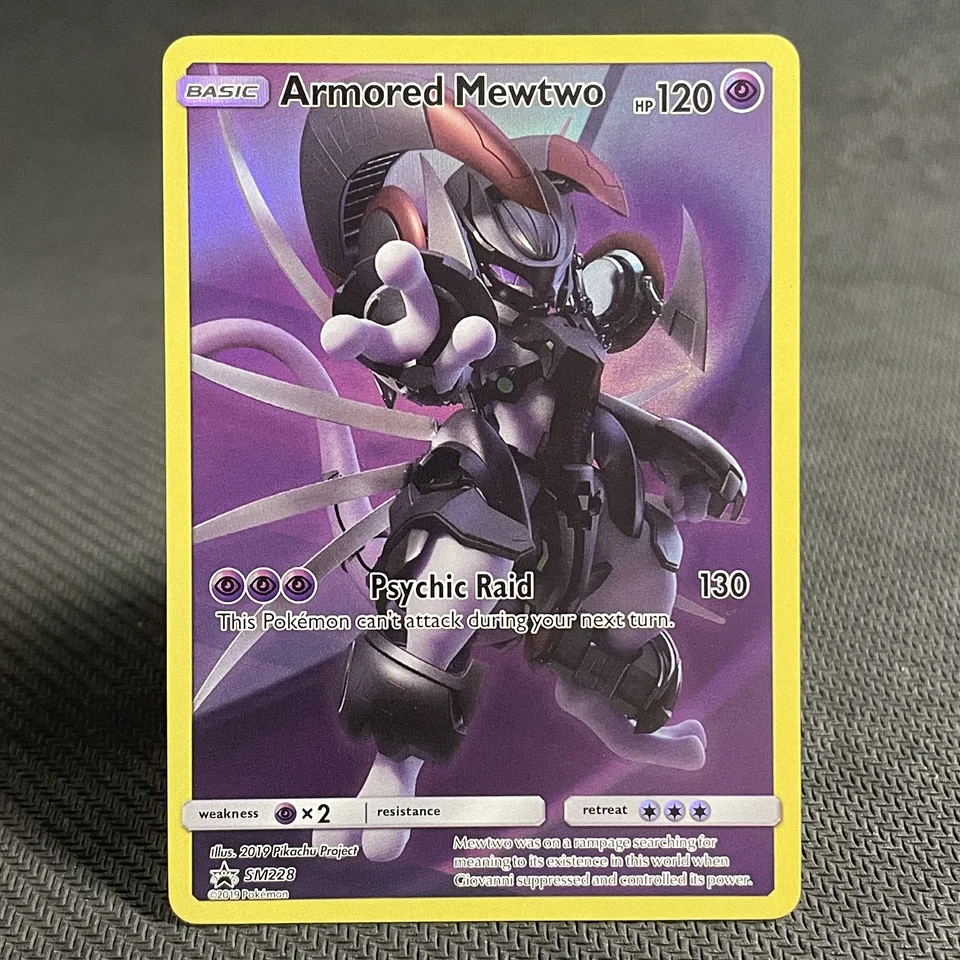 metal mewtwo pokemon card Armored Mewtwo SM228 - Black Star Promo - Exclusive Mewtwo Strikes Back Exclusive