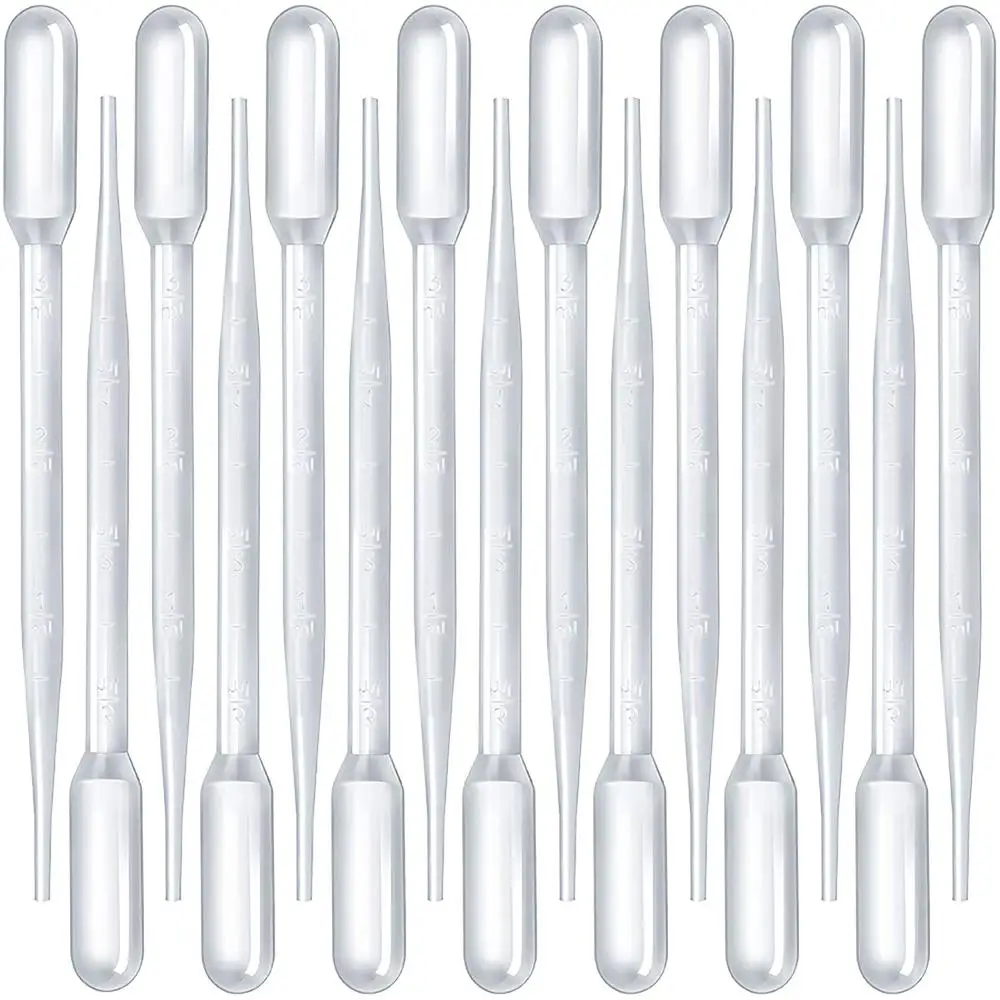 100pcs 0.2/1/2/3/5ML Multi-function Plastic Disposable Graduated Transfer Pipettes Eye Dropper Set for School Lab Supplies