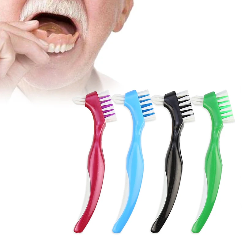 

Denture Cleaning Brush Dual Heads Gum Cleaner For Men Women Multi-Layered Bristles False Teeth Brush Oral Cleaning Tools