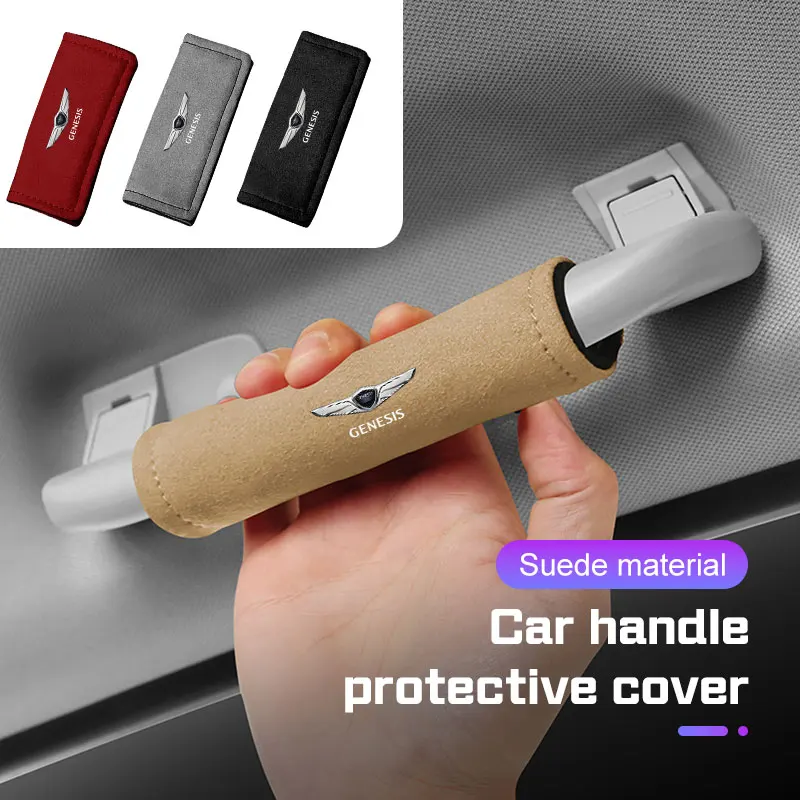 For Genesis G70 G80 EQ900 G90 GV70 GV80 GV60 GV90 Car Roof Armrest Decoration Cover Soft Suede Auto Interior Pull Handle Gloves