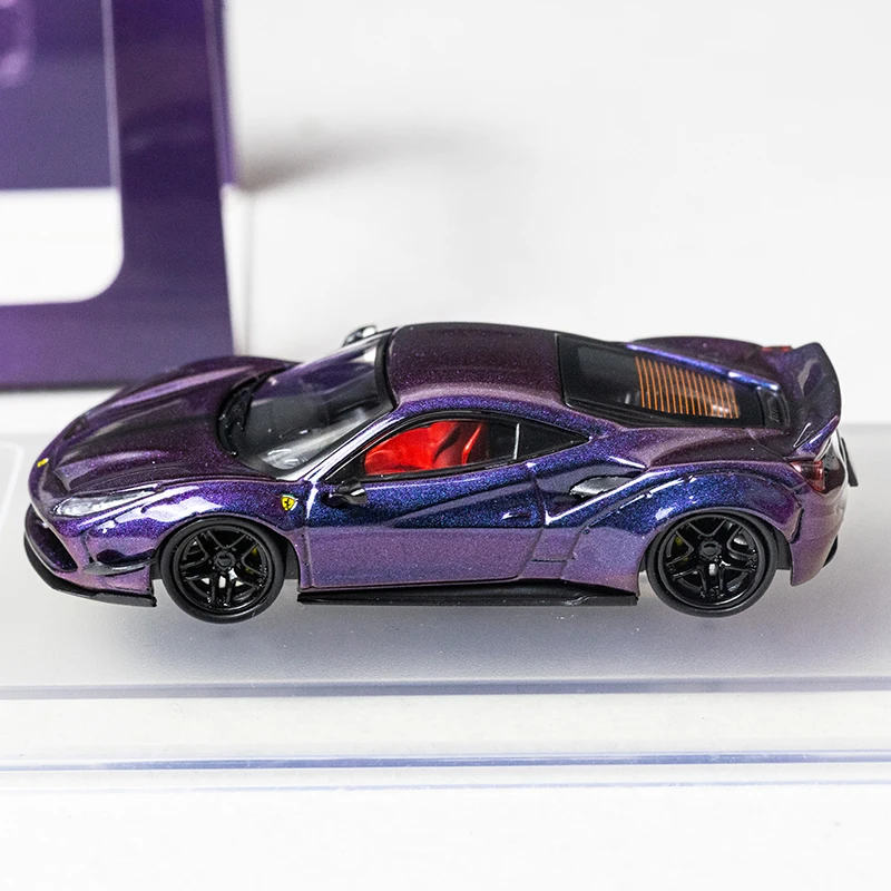 CM 1/64 Ferrari 488 LB WIDEBODY Colorful Purple Alloy Toy Motor Vehicle Diecast Metal Model Gifts