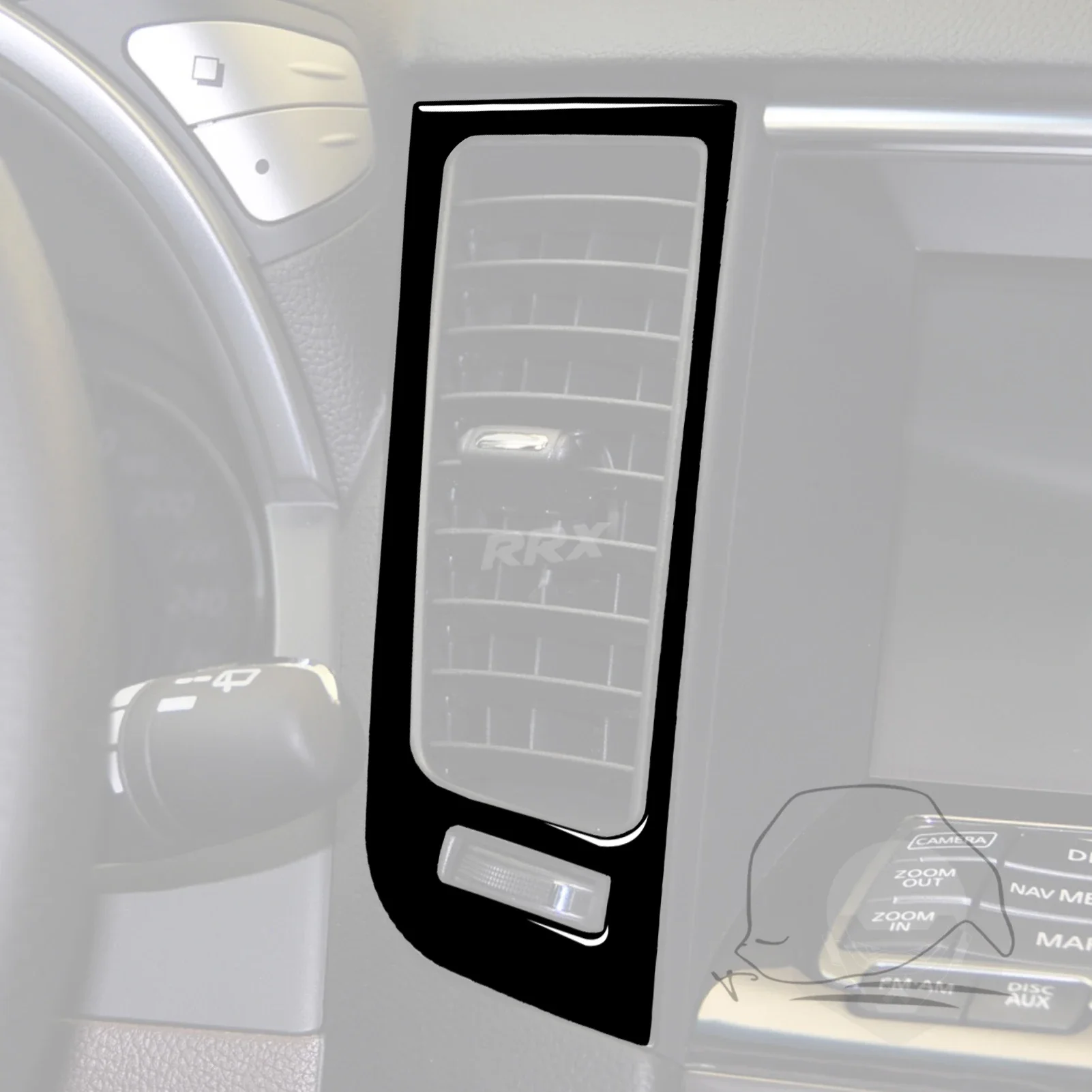 For Infiniti FX QX70 2009-Up Center Air Outlet Frame Tuning Cover Soft Piano Black Sticker Car Interior Decorative Accessories - view 3