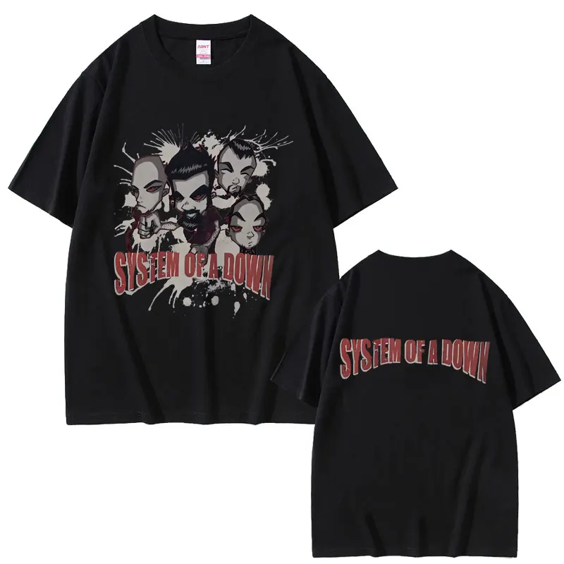 

Vintage System of A Down Band Tshirt Men Women Rock Alternative Metal T-shirt Male Oversized T Shirts Men's Rare 90s Streetwear