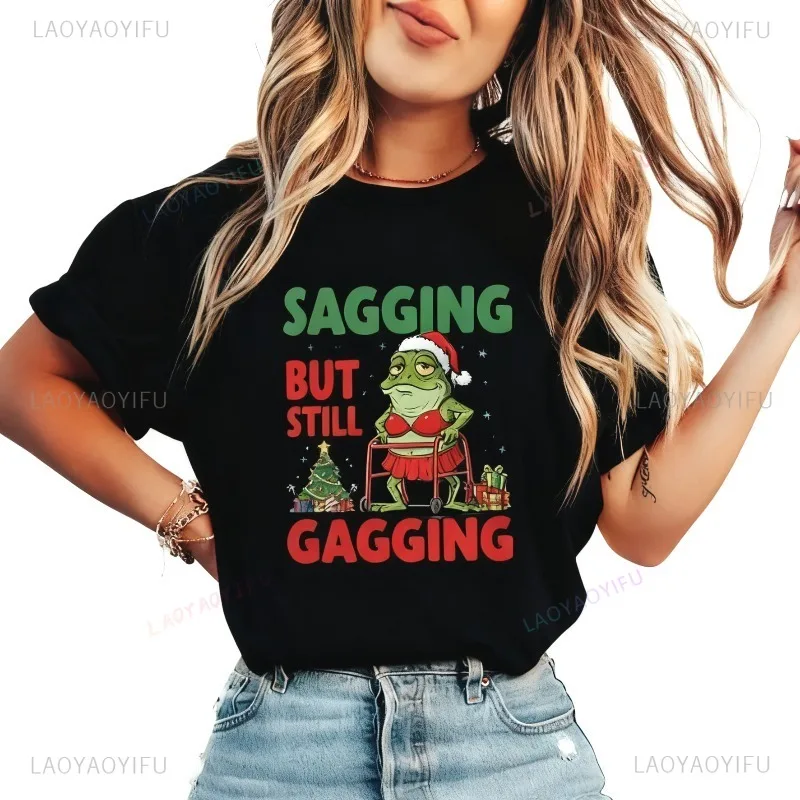 

Funny Christmas FrogTshirt Winter Adult Humor Gift Sarcastic Frog Sweatshirt Round Collar Man Lady Graphic T Shirts Streetwear