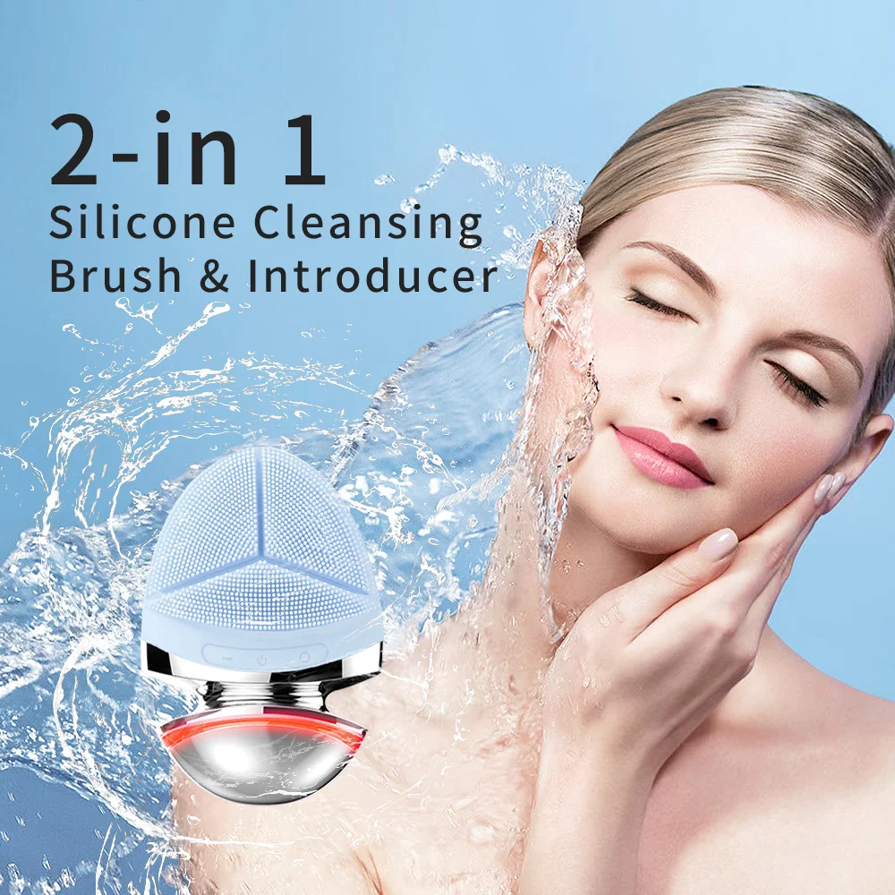 Silicone Facial Cleansing Brush Electric Face Clean Devices Facial Massager Skin Cleaner Sonic Vibration Deep Pore Cleaning Tool