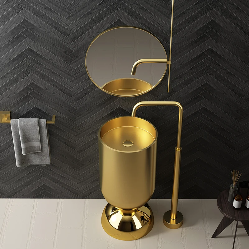 

Раковина-пьедестал Yeson: современная, на заказ, из полированной нержавеющей стали с матовой кромкой, в стиле кантри, для ванной комнаты