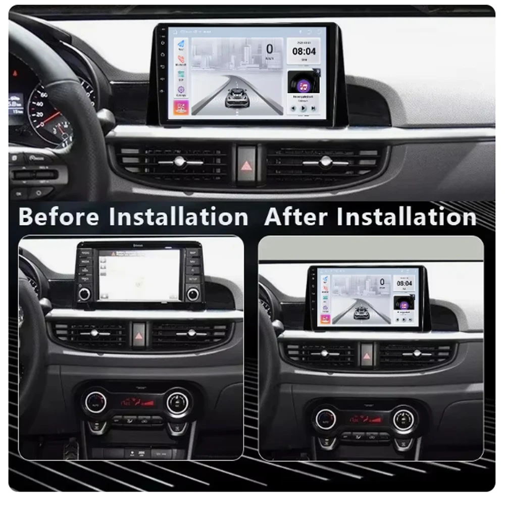 Android 16 Car Radio Navigation Multimedia Stereo Player Carplay&Auto For KIA Morning 3 Picanto 2016 - 2020