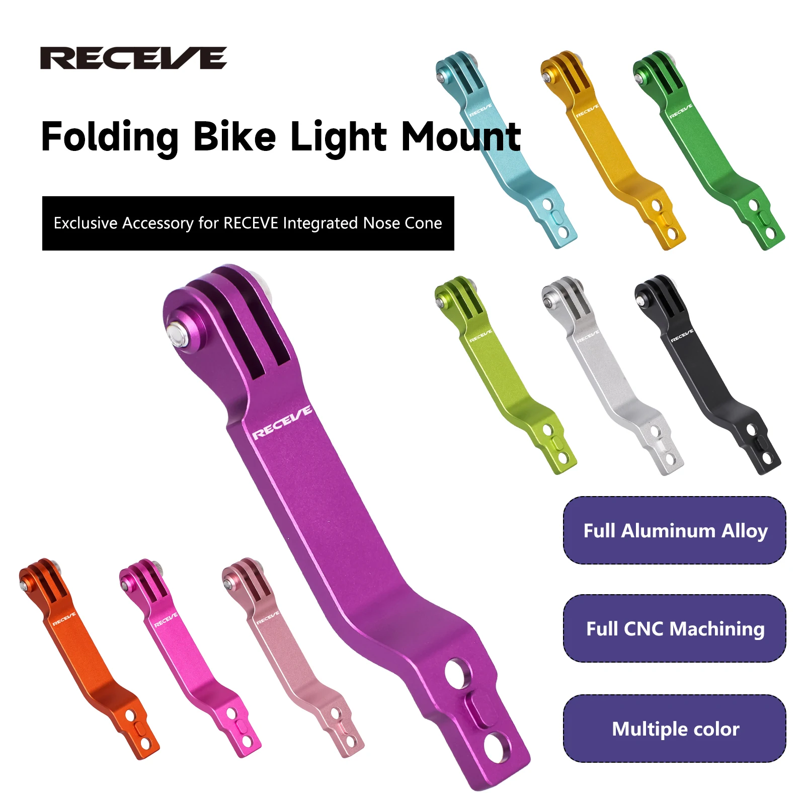 RECEVE Front Light Holder Folding Bike Pig Nose Front Light Stand Bicycle Headlight Stand For RECEVE Integrated Front Shelf