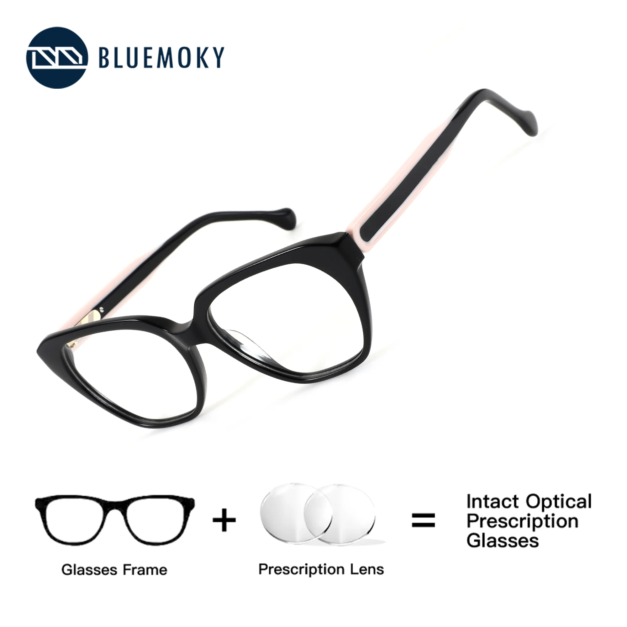 

BLUEMOKY Acetate Butterfly Prescription Glasses Women Optical Photochromic Lenses with Recipe Anti Blue Light Progressive Myopia