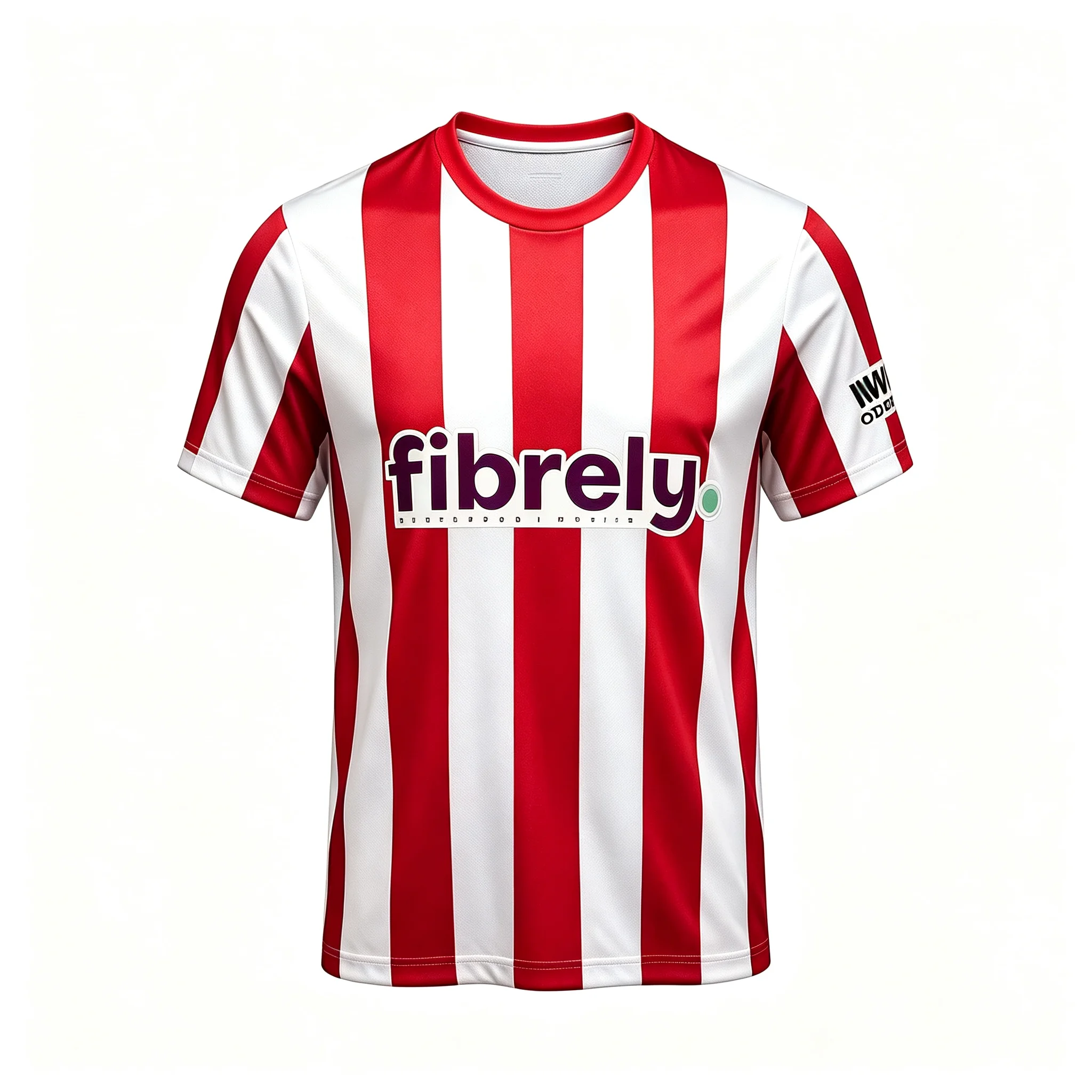 Retro football fan short sleeved jersey with wide and vertical stripes printed all over the body, perfect for daily fitness wear