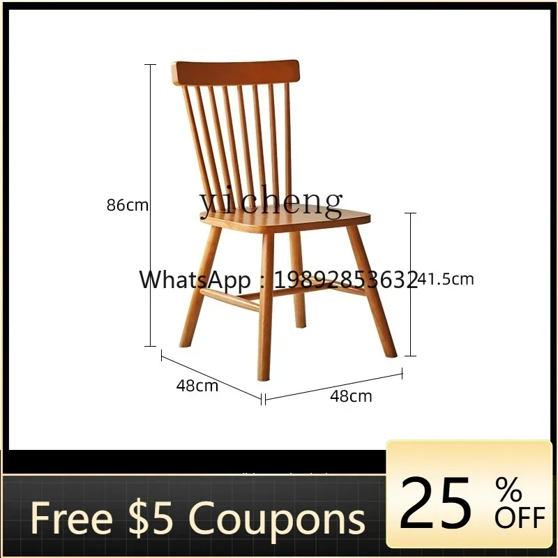 

b2Solid Wood Dining Chair Modern Minimalist Backrest Chair Coffee Shop Desk Chair