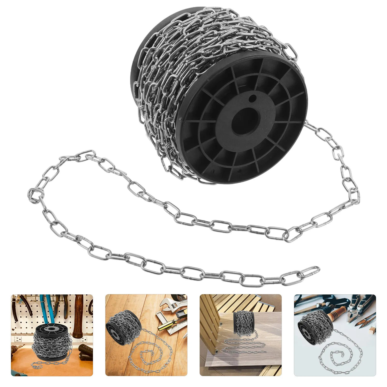 

Цепь из нержавеющей стали для подвешивания, легкая металлическая цепь для дома, улицы, кемпинга, кормушки для птиц, подвес для растений