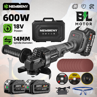 NEWBENY 125mm  Brushless Angle Grinder 3 Gears Cordless Grinding Cutting Woodworking Power Tool For Makita 18V Battery Pin
